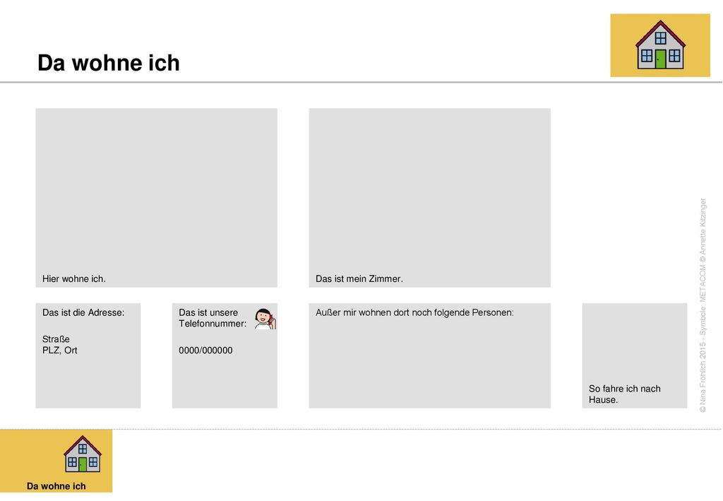 Da wohne ich Hier wohne ich. Das ist mein Zimmer. Das ist die Adresse: