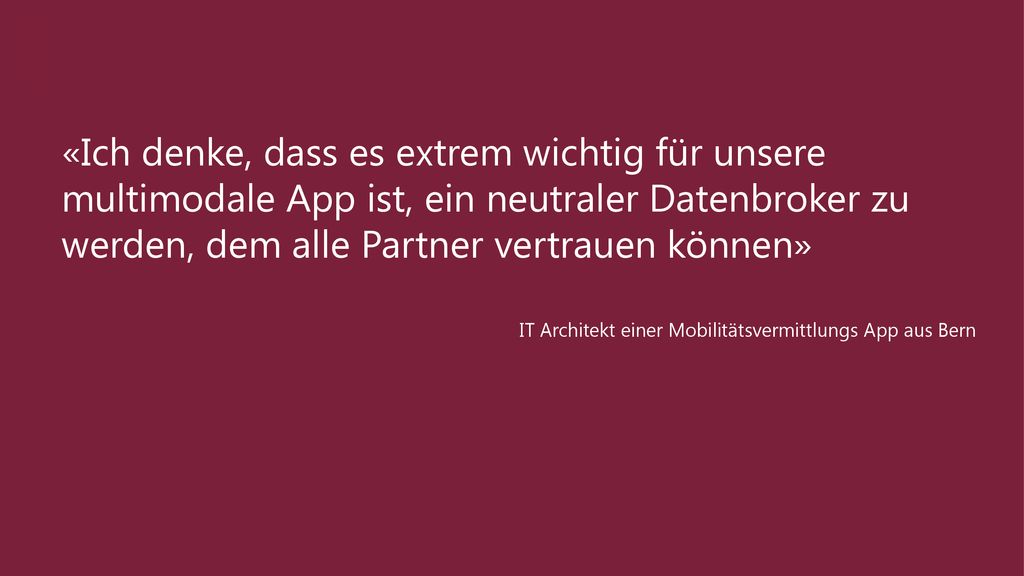 «Ich denke, dass es extrem wichtig für unsere multimodale App ist, ein neutraler Datenbroker zu werden, dem alle Partner vertrauen können»