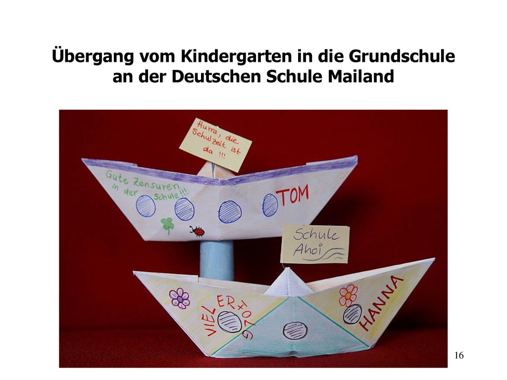 Übergang vom Kindergarten in die Grundschule an der Deutschen Schule Mailand