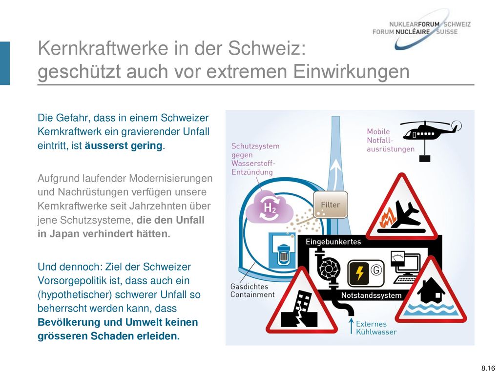 Kernkraftwerke in der Schweiz: geschützt auch vor extremen Einwirkungen