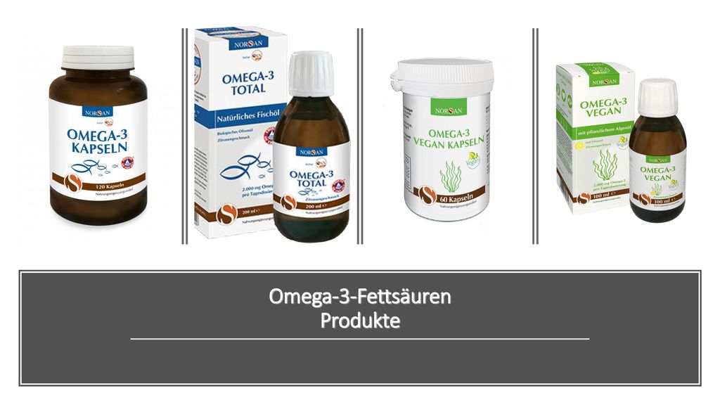 Omega-3-Fettsäuren Produkte