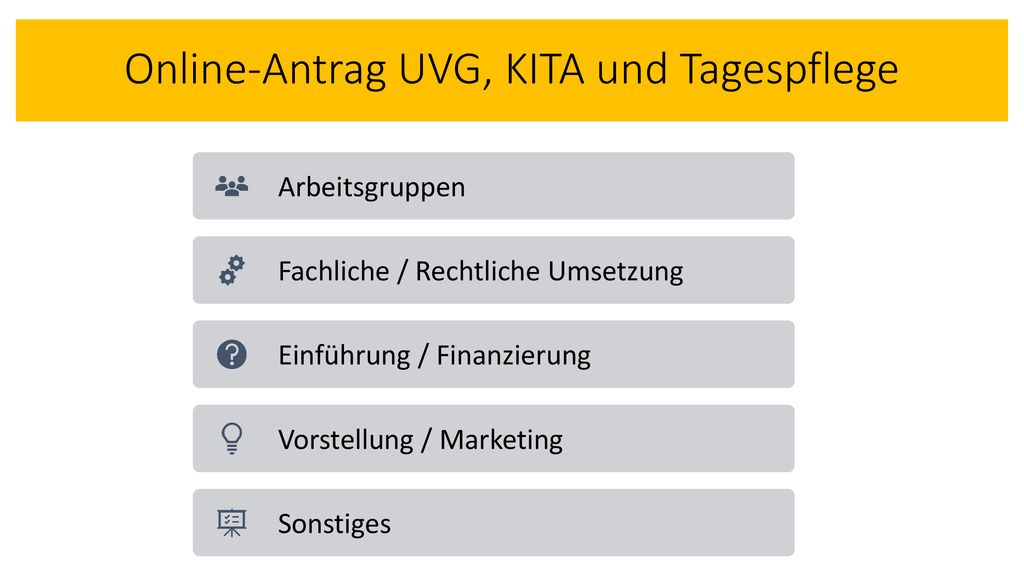 Online-Antrag UVG, KITA und Tagespflege