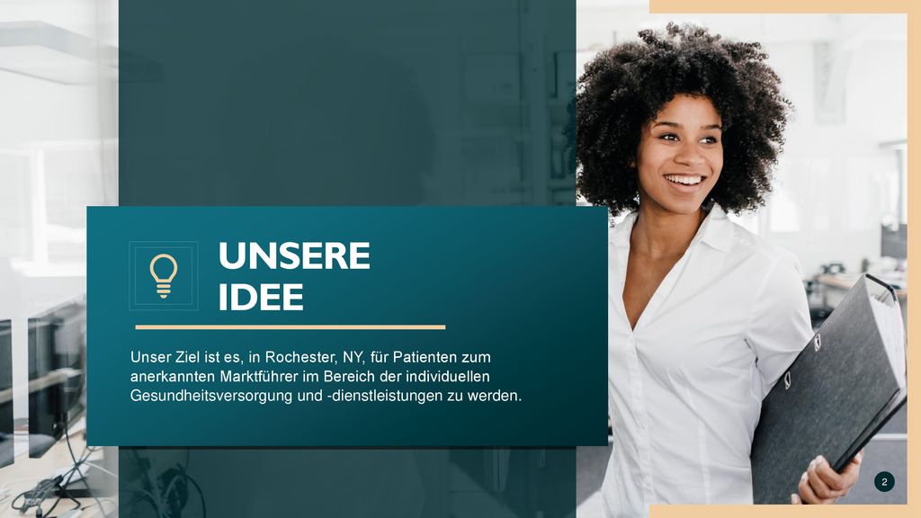 Unser Ziel ist es, in Rochester, NY, für Patienten zum anerkannten Marktführer im Bereich der individuellen Gesundheitsversorgung und -dienstleistungen zu werden.