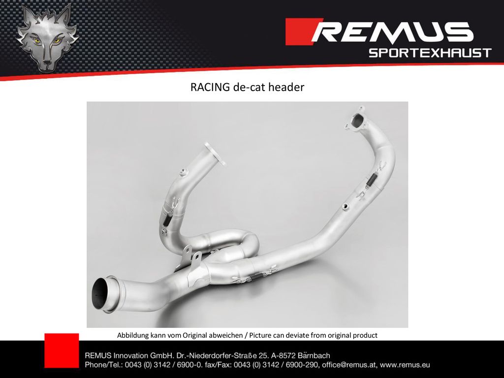 RACING de-cat header Abbildung kann vom Original abweichen / Picture can deviate from original product.