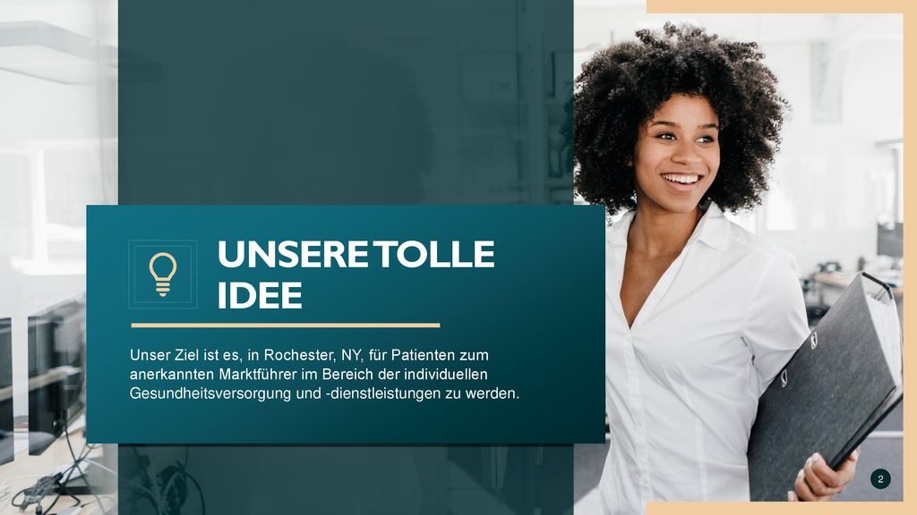 Unser Ziel ist es, in Rochester, NY, für Patienten zum anerkannten Marktführer im Bereich der individuellen Gesundheitsversorgung und -dienstleistungen zu werden.