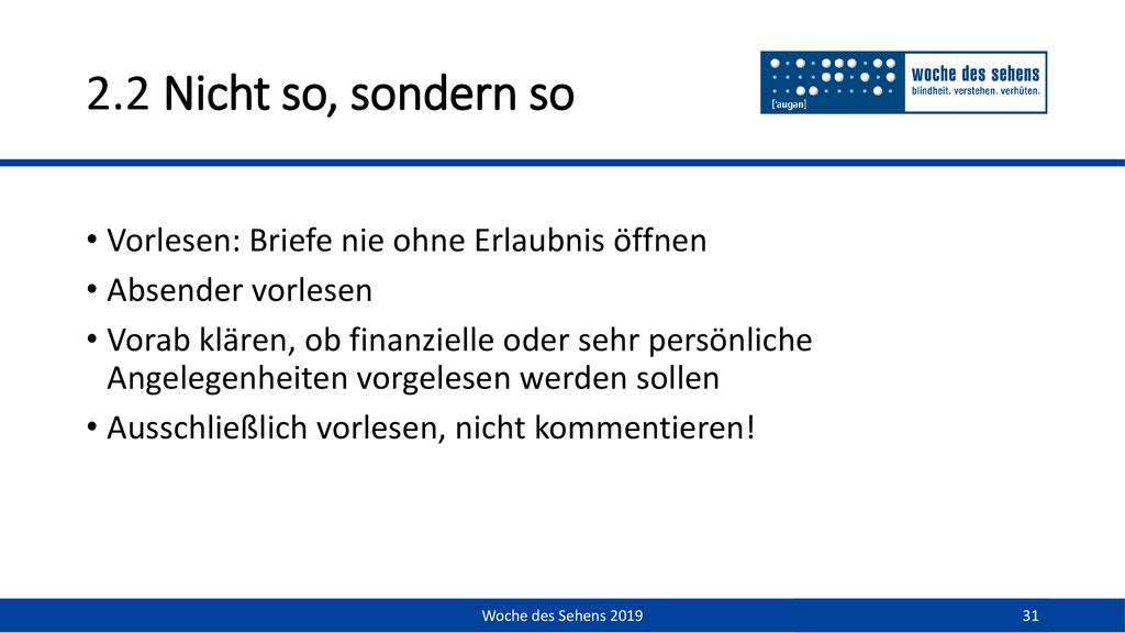 2.2 Nicht so, sondern so Vorlesen: Briefe nie ohne Erlaubnis öffnen