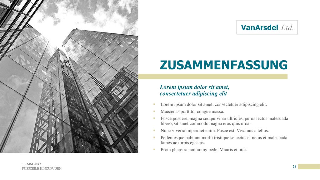ZUSAMMENFASSUNG Lorem ipsum dolor sit amet, consectetuer adipiscing elit. Lorem ipsum dolor sit amet, consectetuer adipiscing elit.