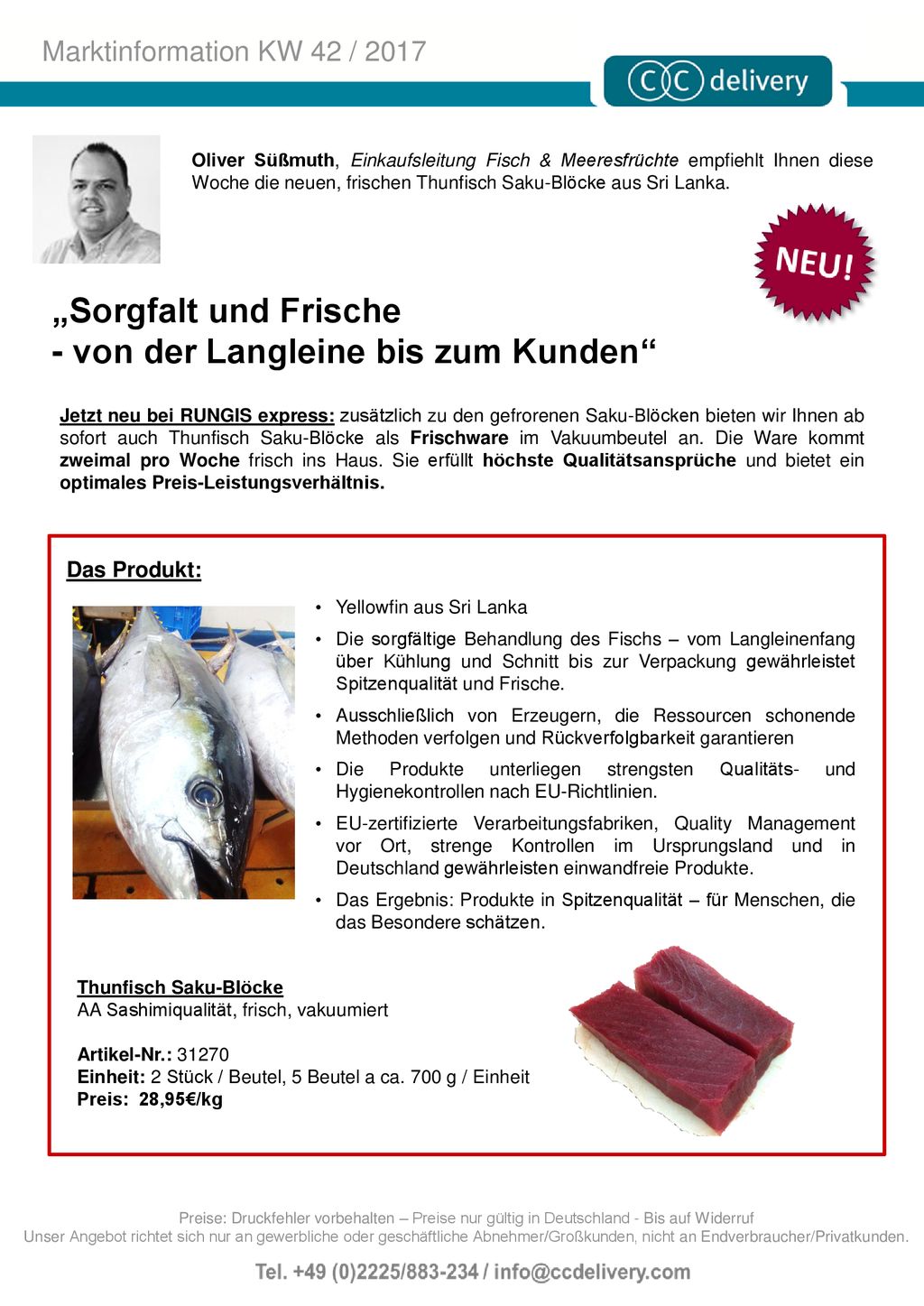 „Sorgfalt und Frische - von der Langleine bis zum Kunden