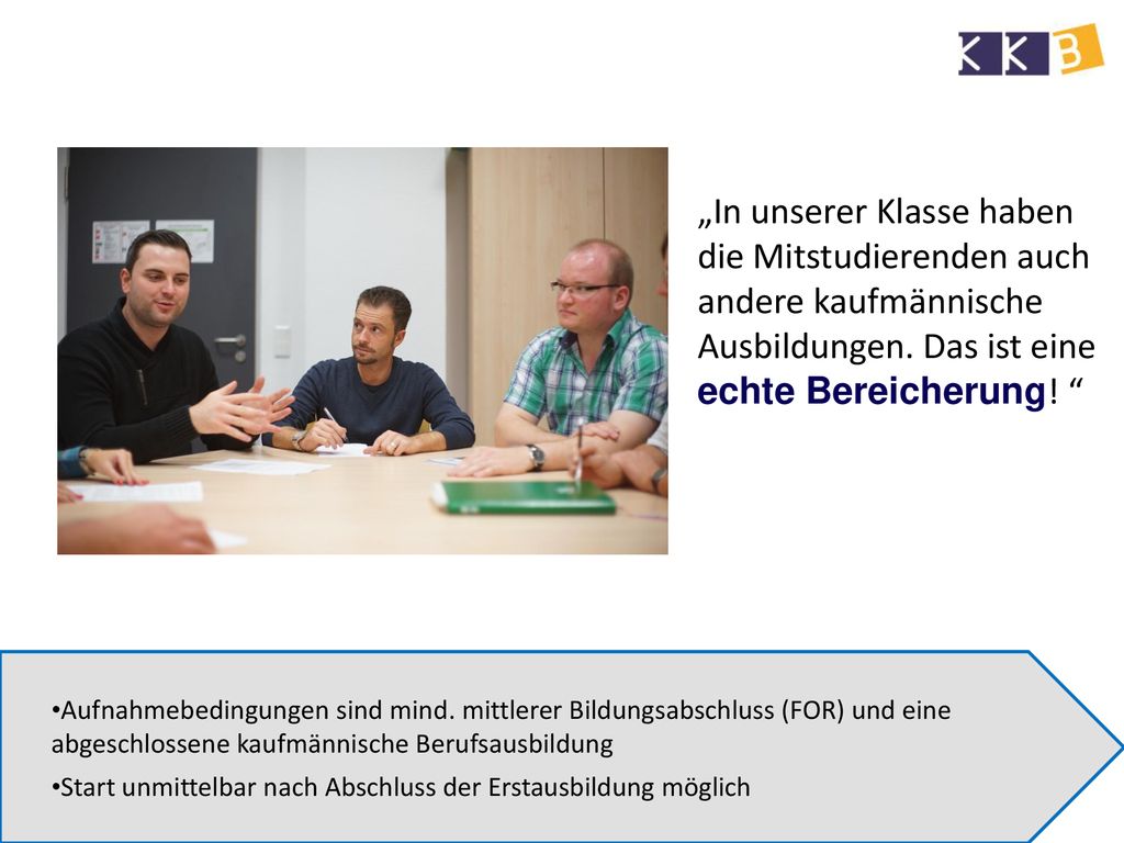 „In unserer Klasse haben die Mitstudierenden auch andere kaufmännische Ausbildungen. Das ist eine echte Bereicherung!