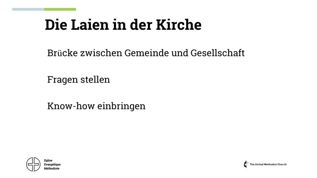 Die Laien in der Kirche Brücke zwischen Gemeinde und Gesellschaft Fragen stellen Know-how einbringen