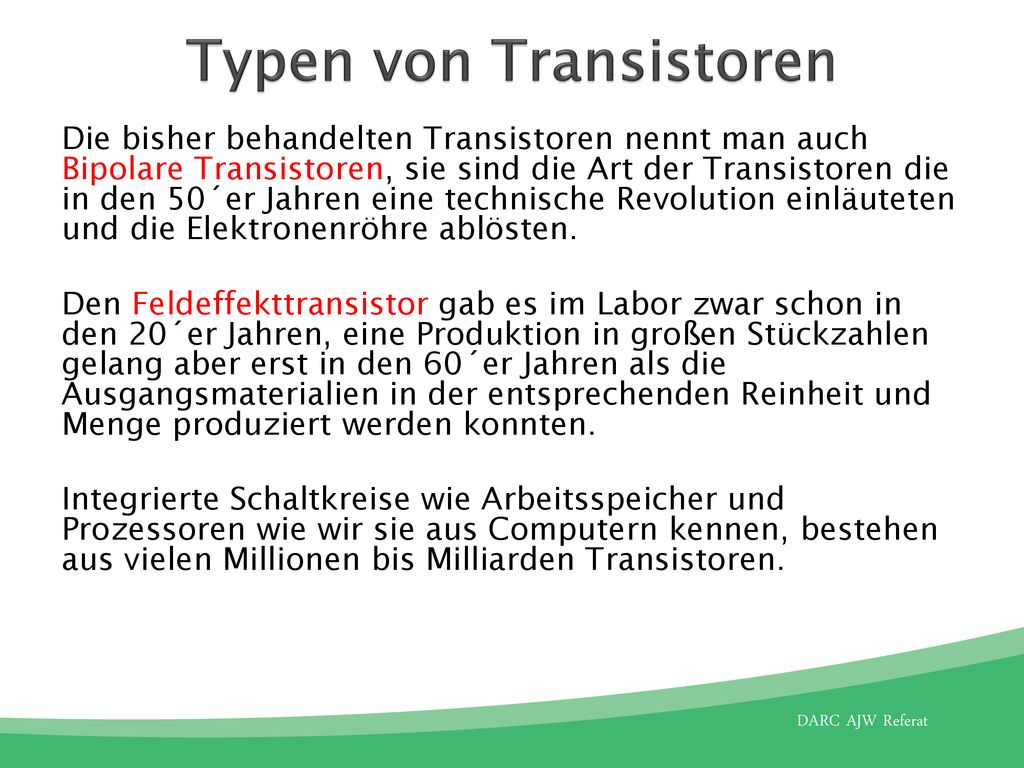 Typen von Transistoren