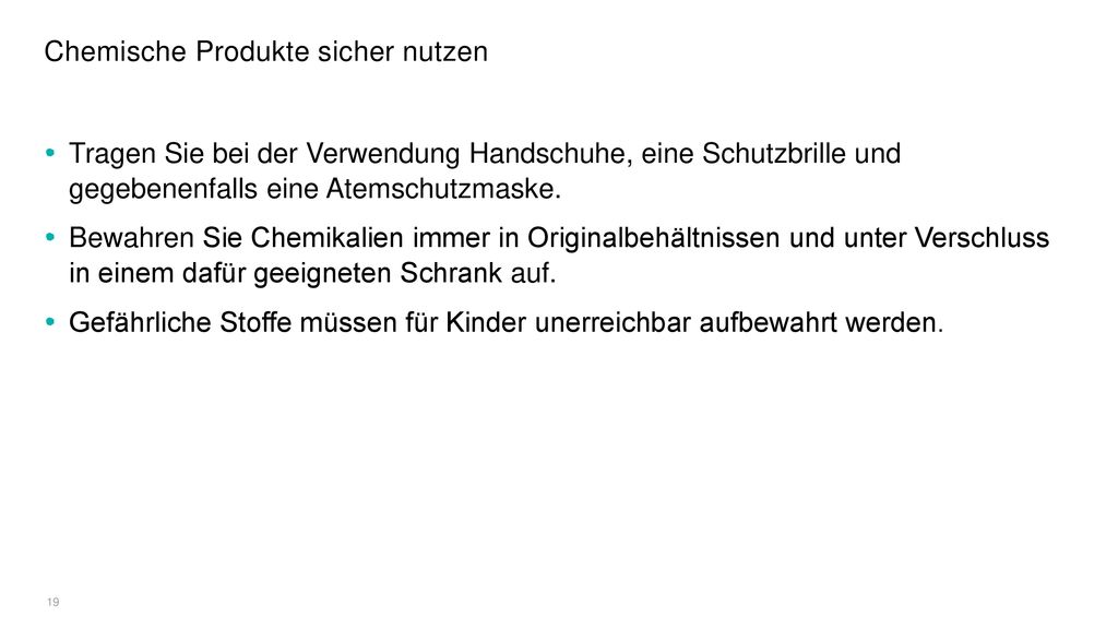 Chemische Produkte sicher nutzen