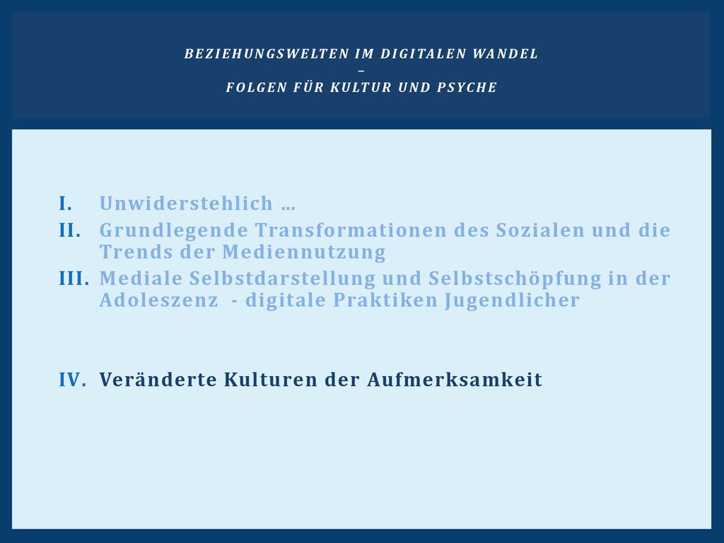 Beziehungswelten im digitalen Wandel – Folgen für Kultur und Psyche