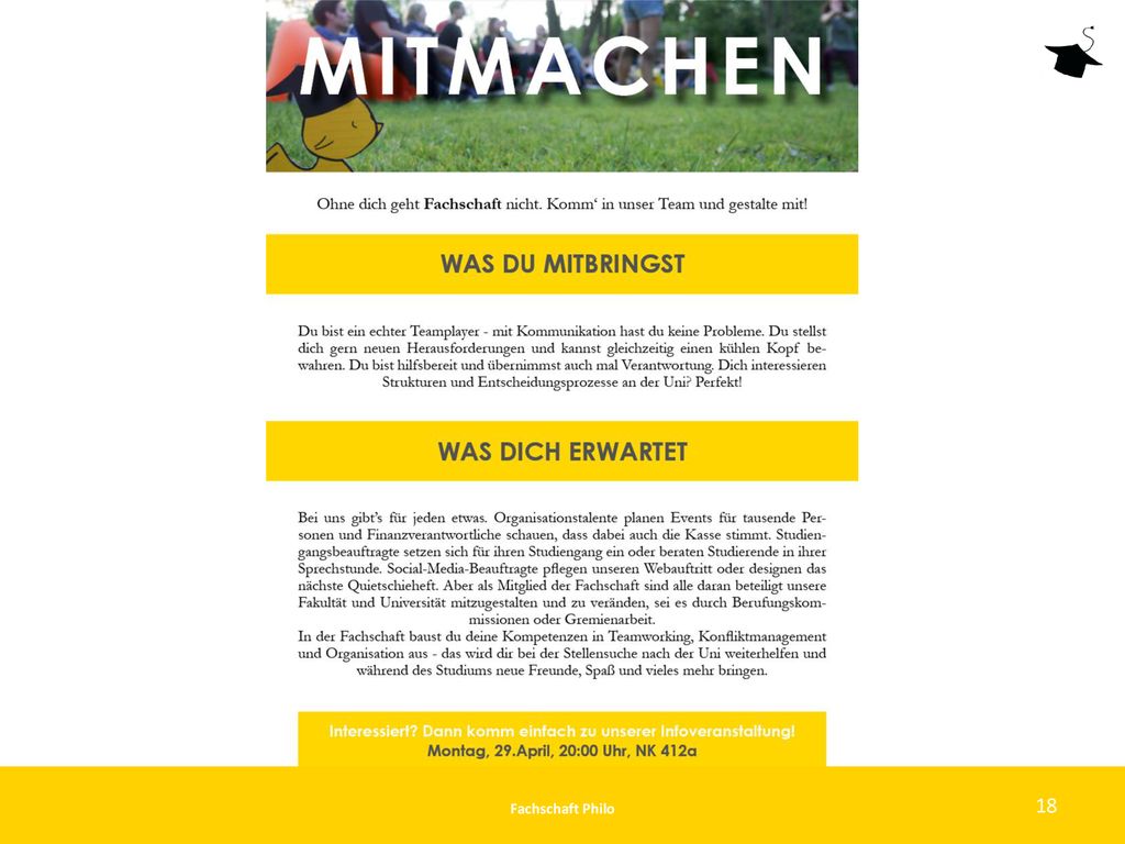 Wenn ihr jetzt also alle total Lust habt auch bei uns mitzumachen, wunderbar, denn wir suchen immer Verstärkung!