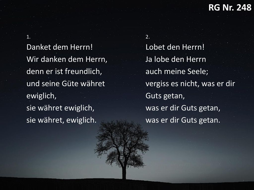 RG Nr. 248 RG 248: Danket dem Herrn Danket dem Herrn!