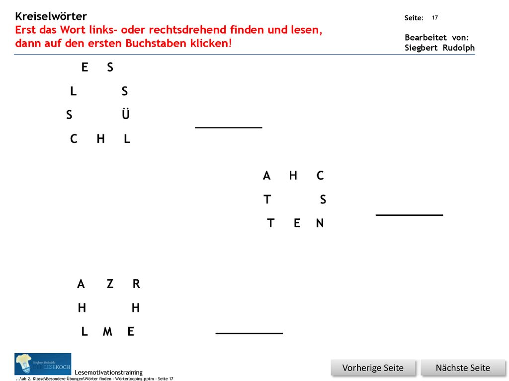SCHÜSSEL SCHATTEN MEHRZAHL E S L S S Ü C H L A H C T S T E N