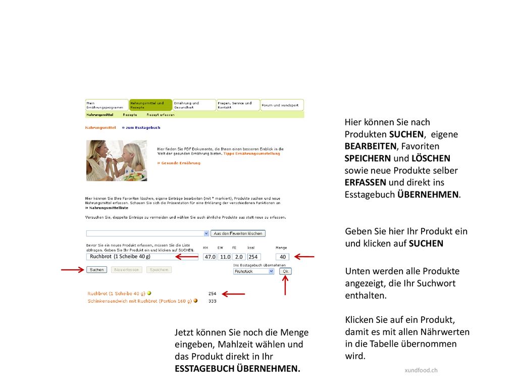 Geben Sie hier Ihr Produkt ein und klicken auf SUCHEN