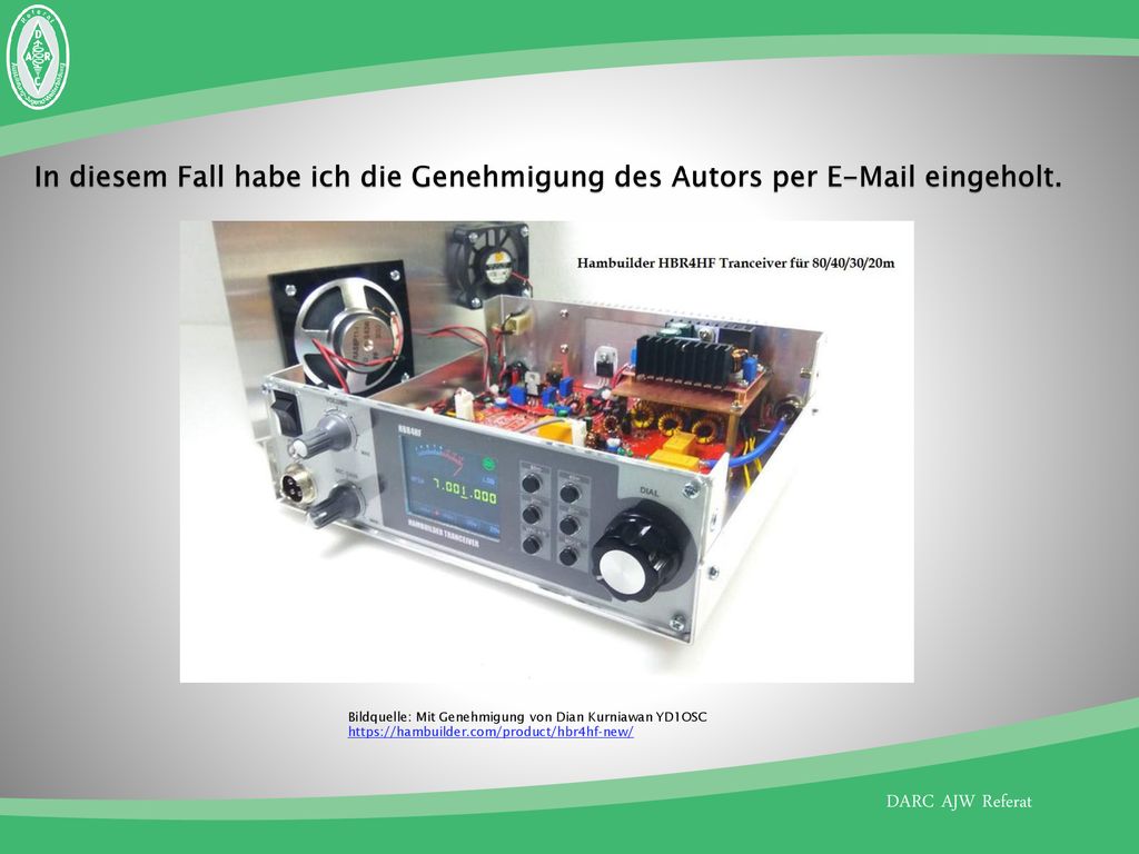 In diesem Fall habe ich die Genehmigung des Autors per  eingeholt.