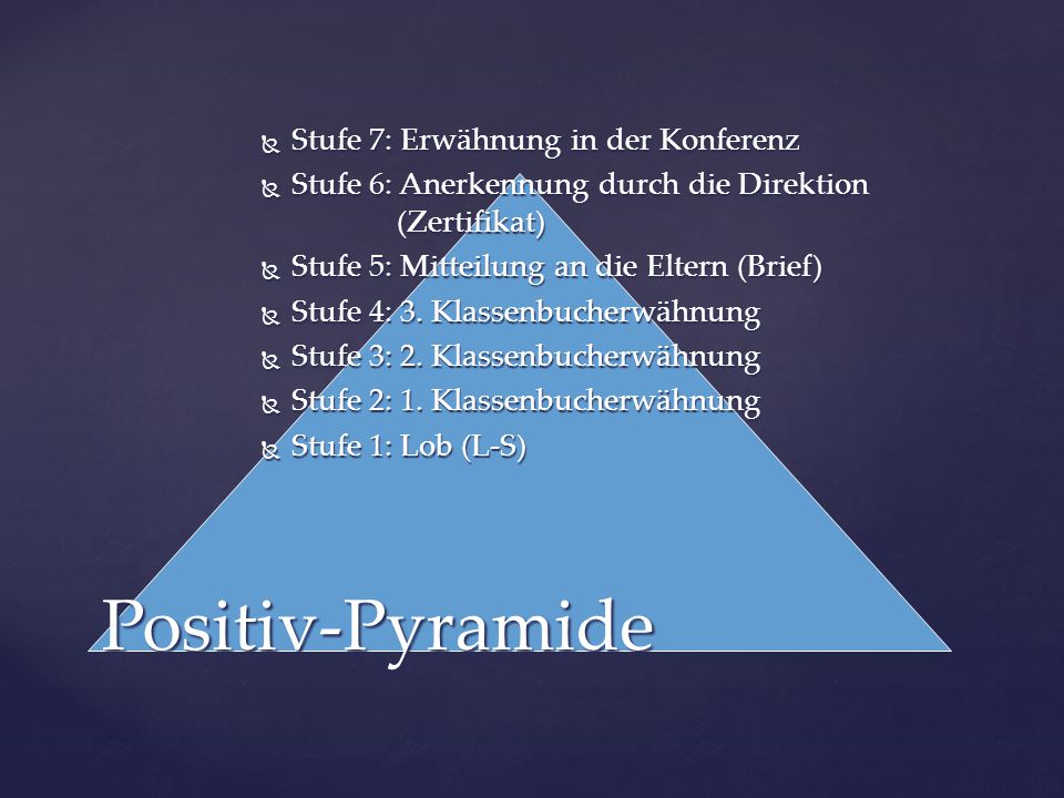 Positiv-Pyramide Stufe 7: Erwähnung in der Konferenz