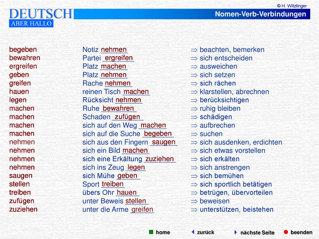 Nomen-Verb-Verbindungen - ppt herunterladen