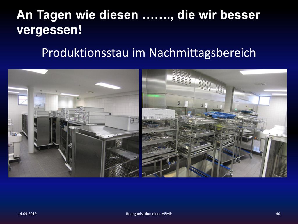 Produktionsstau im Nachmittagsbereich
