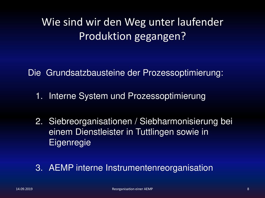 Wie sind wir den Weg unter laufender Produktion gegangen