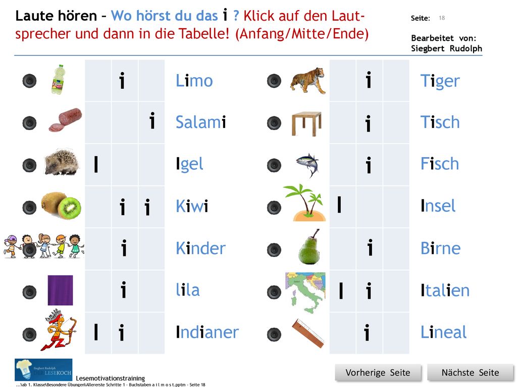 i i i i I i i i I i i i I i I i i Limo Tiger Salami Tisch Igel Fisch