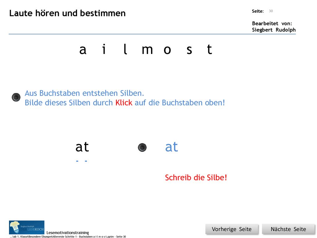 a i l m o s t a t at Laute hören und bestimmen