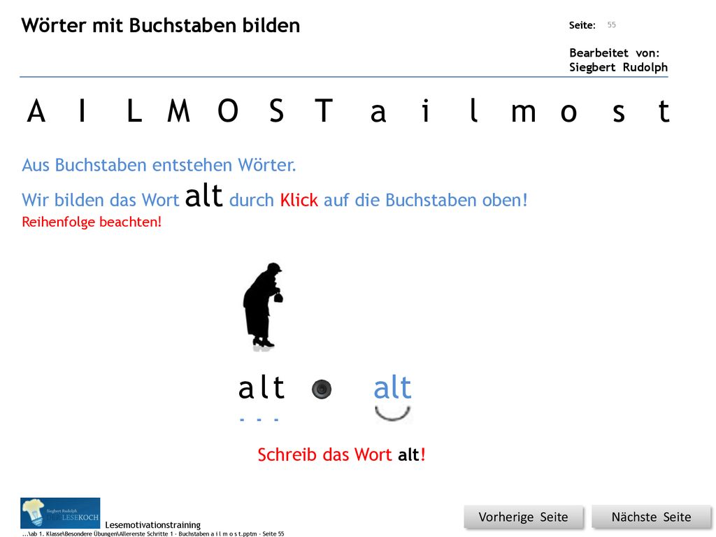 A I L M O S T a i l m o s t a l t alt Wörter mit Buchstaben bilden