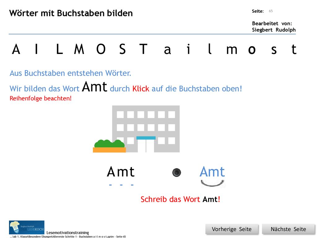 A I L M O S T a i l m o o s t A m t Amt Wörter mit Buchstaben bilden