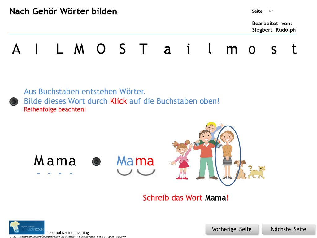 M a a m M a m a Ma ma Nach Gehör Wörter bilden