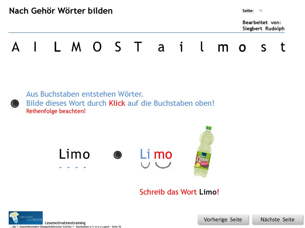 L i m o L i m o Li mo Nach Gehör Wörter bilden