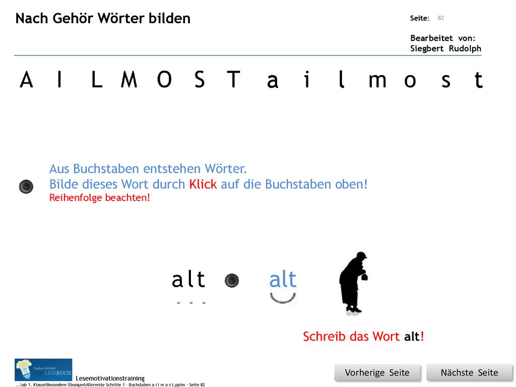 a l t a l t alt Nach Gehör Wörter bilden