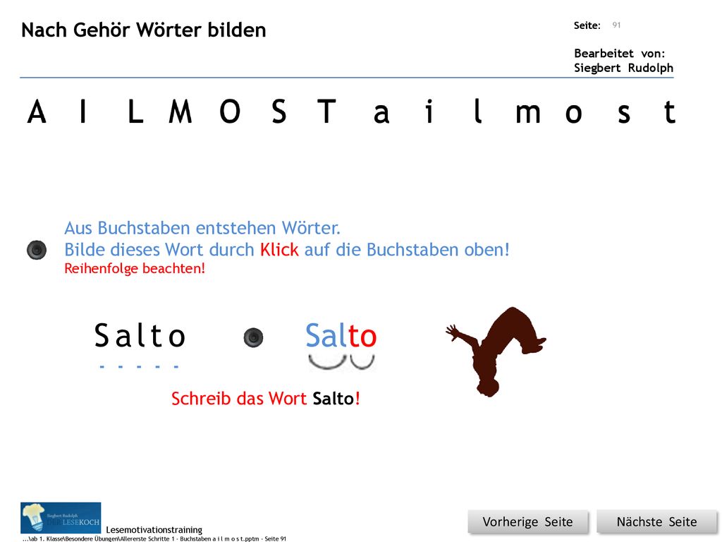 A I L M O S T a i l m o s t S a l t o Salto Nach Gehör Wörter bilden