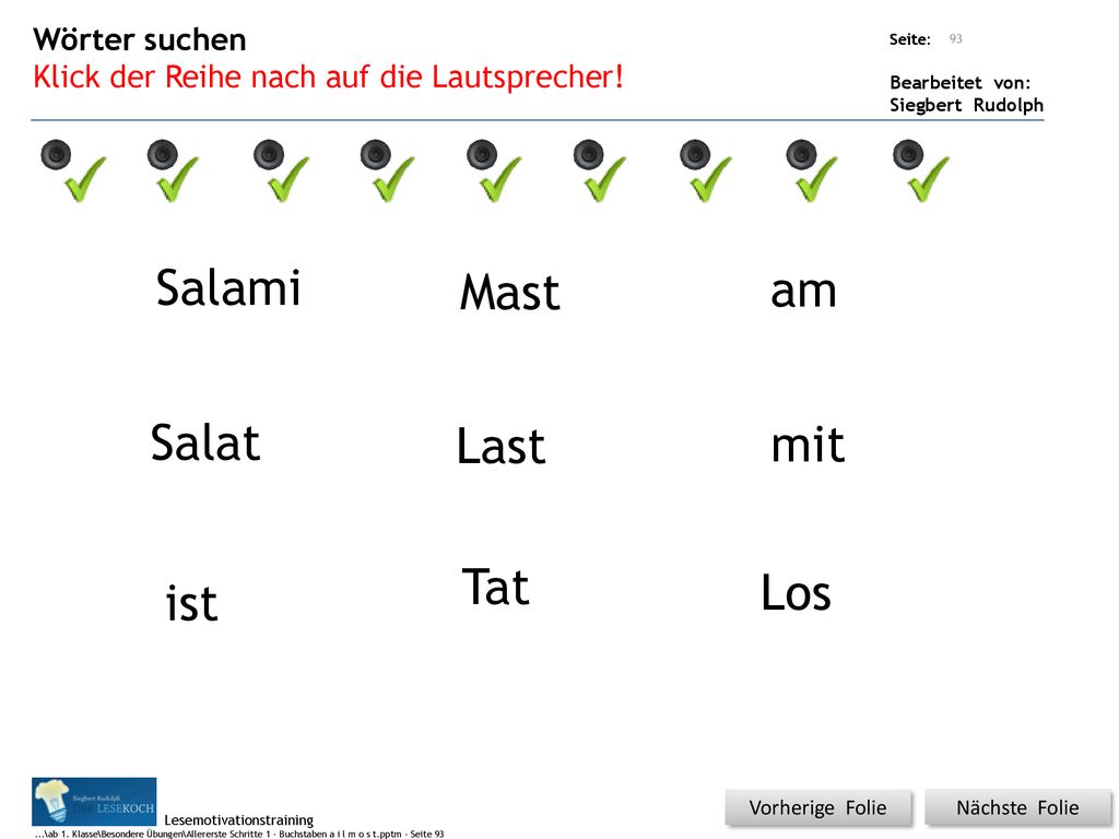Salami Mast am Salat Last mit Tat Los ist Wörter suchen