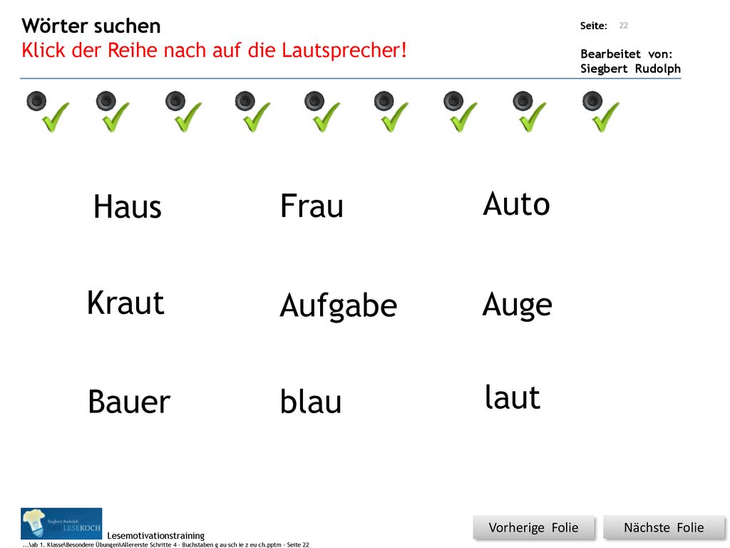 Haus Frau Auto Kraut Aufgabe Auge Bauer blau laut Wörter suchen