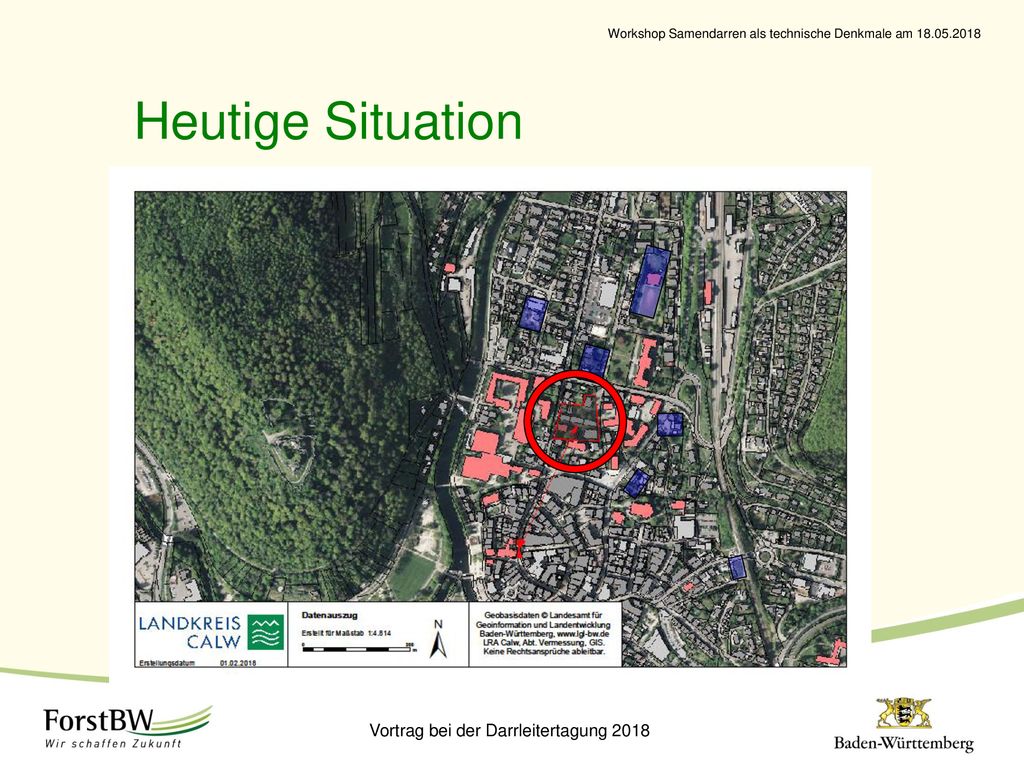 Heutige Situation Verortung im Stadtgebiet (300m vom Rathaus entfernt)