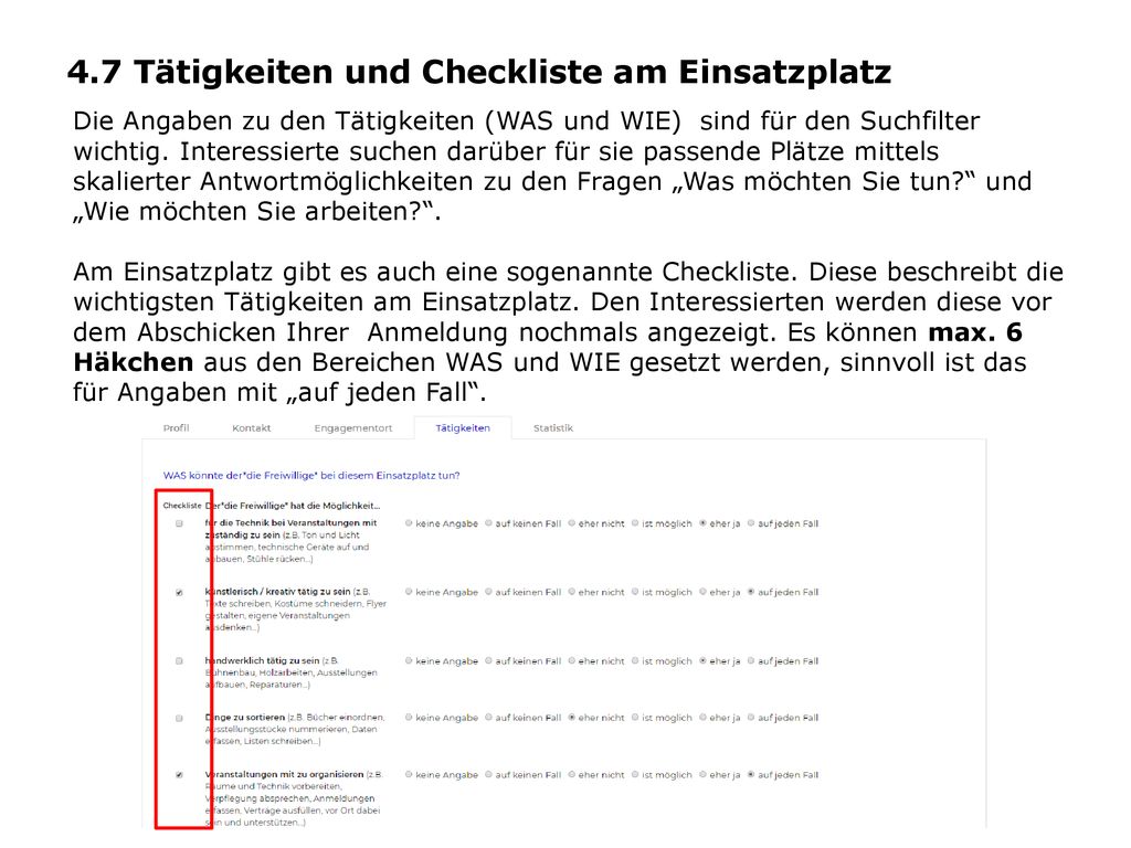 4.7 Tätigkeiten und Checkliste am Einsatzplatz