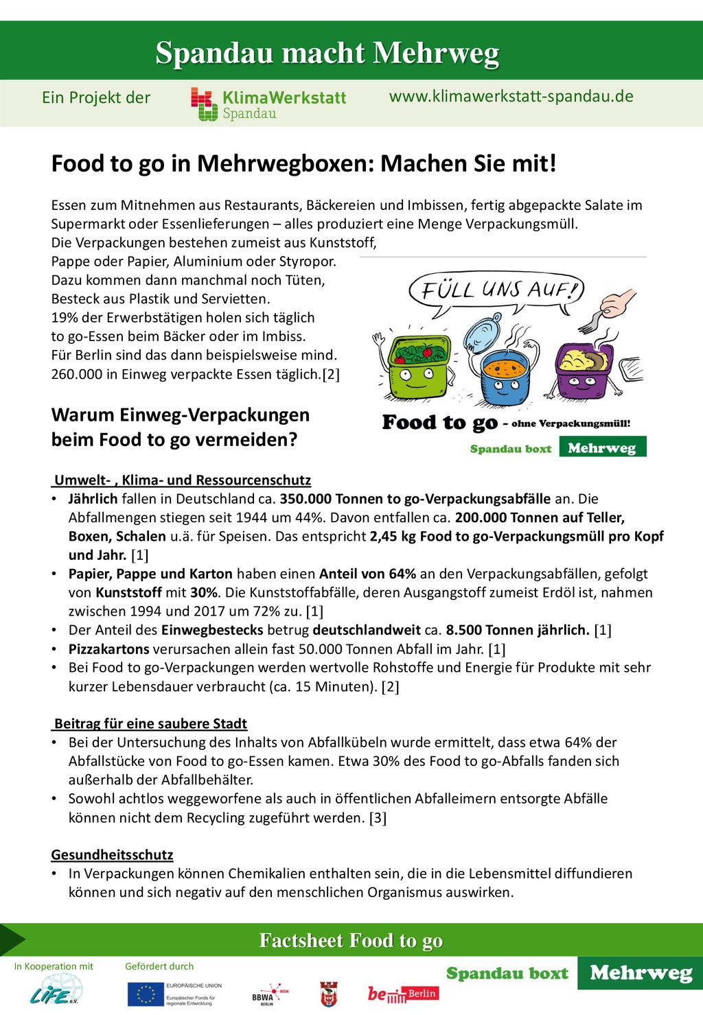 Spandau macht Mehrweg Food to go in Mehrwegboxen: Machen Sie mit!
