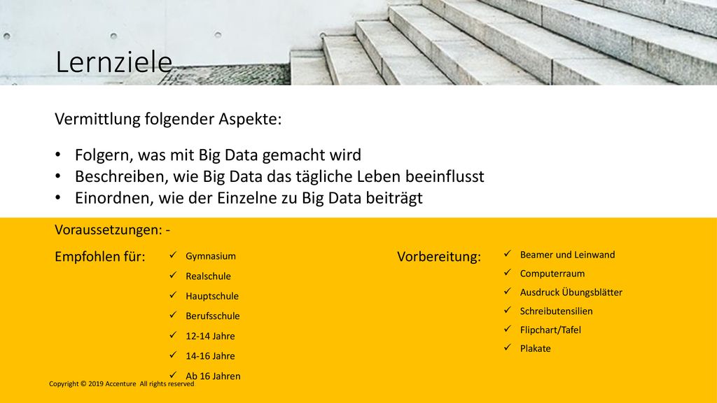 Vermittlung folgender Aspekte: Folgern, was mit Big Data gemacht wird