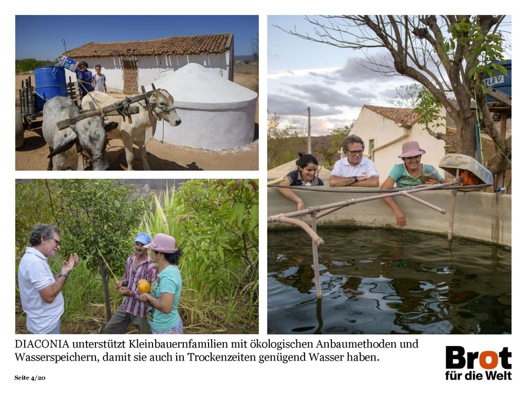 DIACONIA unterstützt Kleinbauernfamilien mit ökologischen Anbaumethoden und Wasserspeichern, damit sie auch in Trockenzeiten genügend Wasser haben.