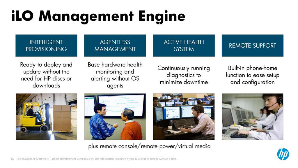 iLO Management Engine Integrated Lights-Out to Insight Lifecycle Onboard. INTELLIGENT. PROVISIONING.