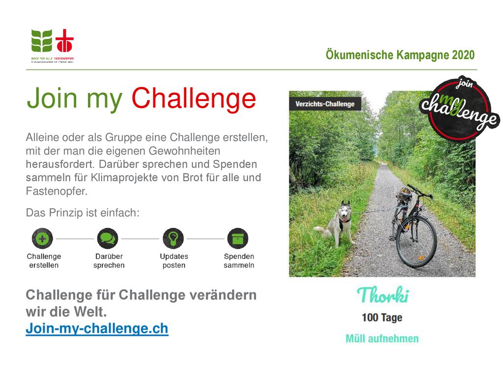 Join my Challenge Challenge für Challenge verändern wir die Welt.