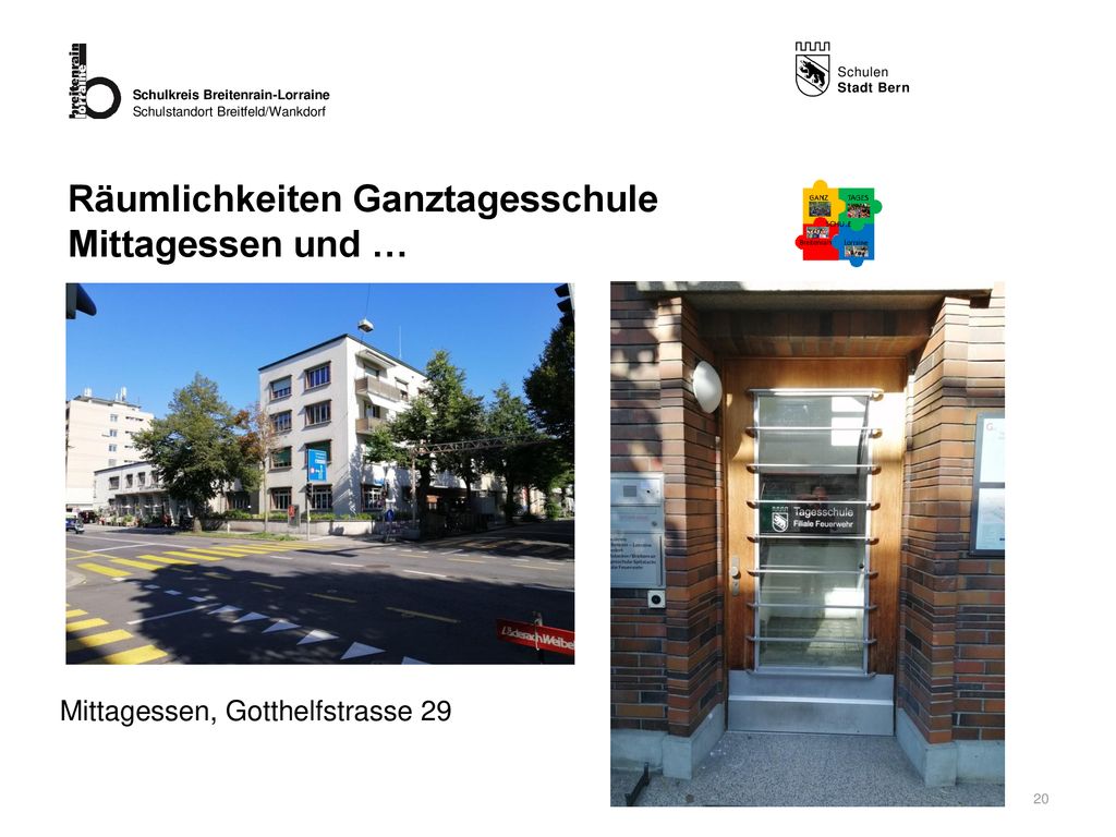 Räumlichkeiten Ganztagesschule Mittagessen und …