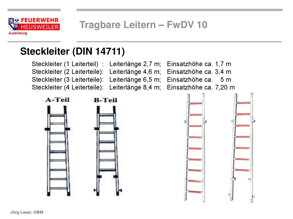 Tragbare Leitern FwDV ppt herunterladen