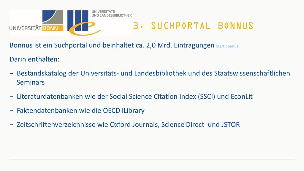 Präsentationstitel Suchportal bonnus. Bonnus ist ein Suchportal und beinhaltet ca. 2,0 Mrd. Eintragungen Start bonnus.