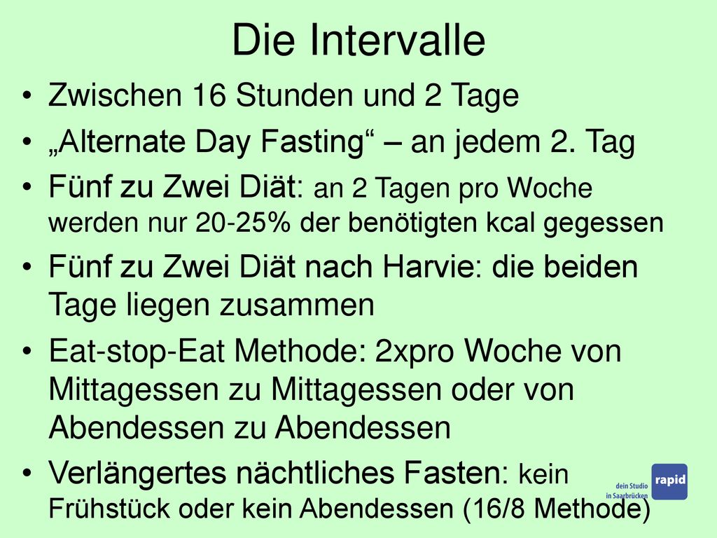 Die Intervalle Zwischen 16 Stunden und 2 Tage