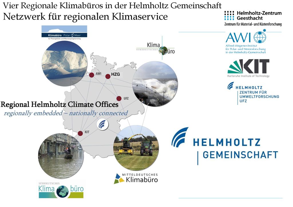 Vier Regionale Klimabüros in der Helmholtz Gemeinschaft Netzwerk für regionalen Klimaservice