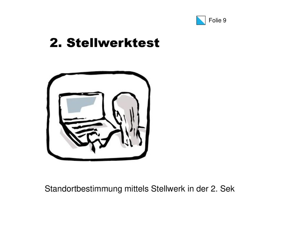 2. Stellwerktest Standortbestimmung mittels Stellwerk in der 2. Sek