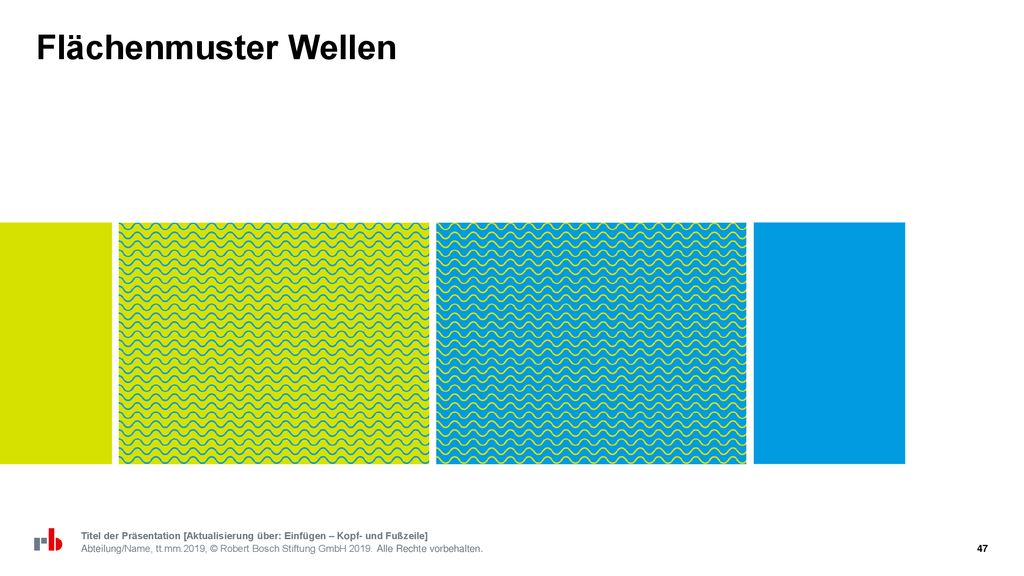 Flächenmuster Wellen Titel der Präsentation [Aktualisierung über: Einfügen – Kopf- und Fußzeile]
